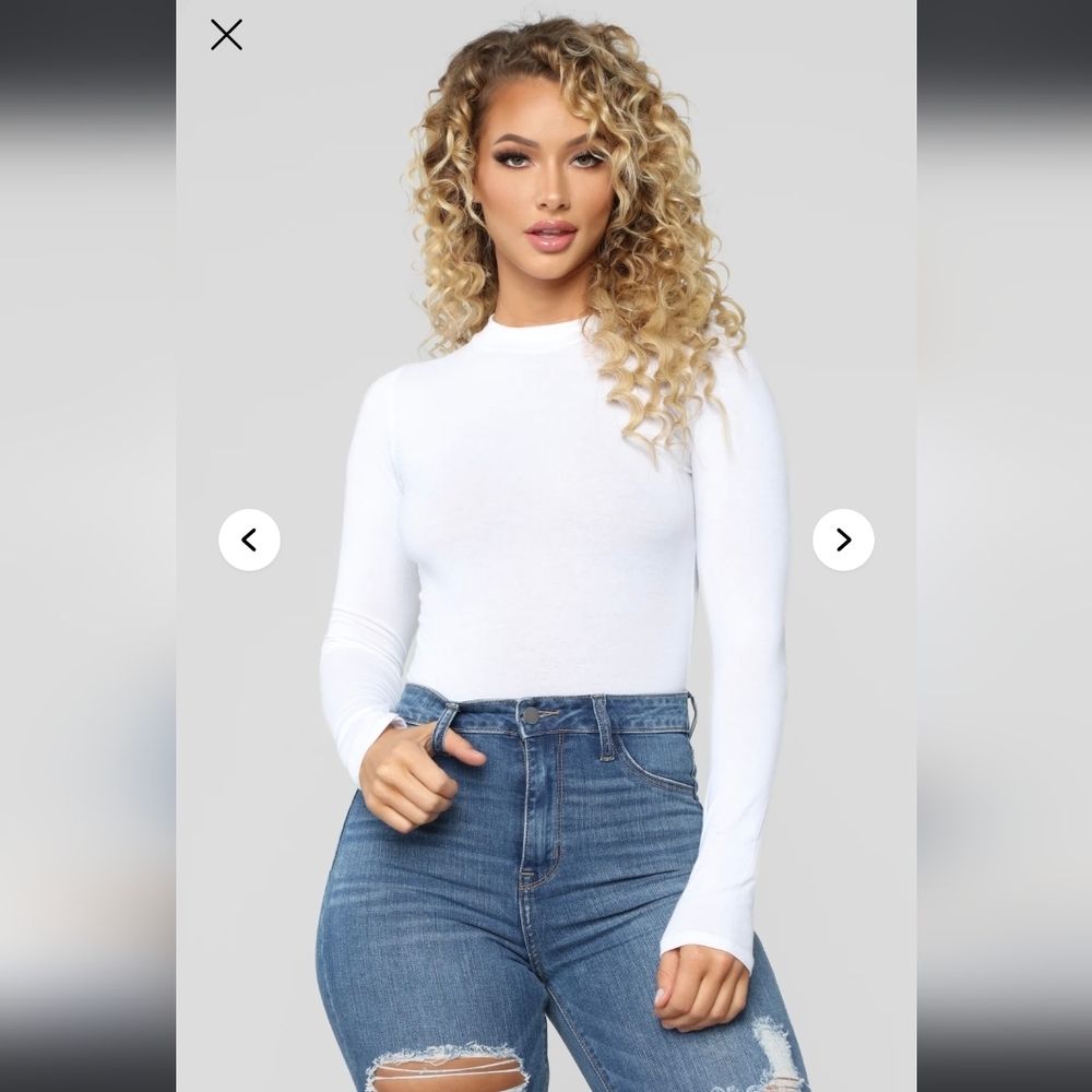Fashion Nova/Melanie Mock Neck Bodysuit- W Sz Small - Picture 3 of 10